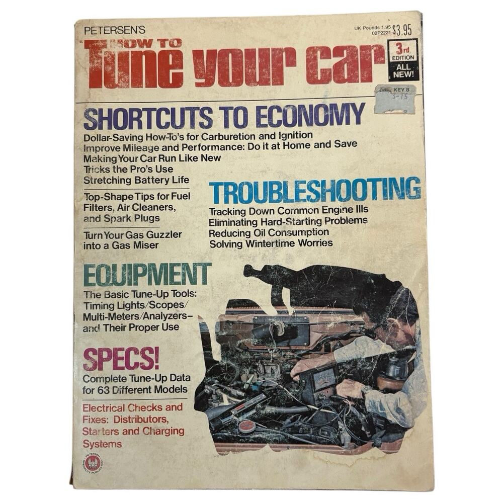 VTG 1972 Petersen's "Basic Auto Repair Manual" Softcover Book Car Maintenance